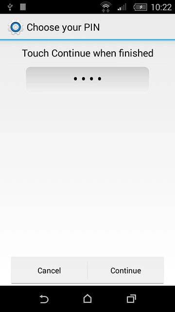 Key in the required phone lock code and press Continue.