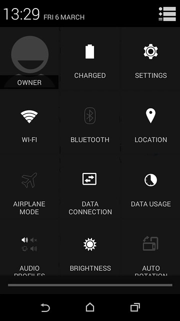 Slide two fingers down the display starting from the top edge of your phone.Press and hold BLUETOOTH.