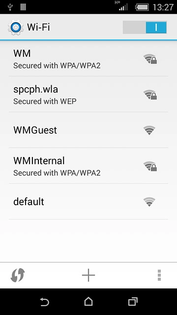 A list of Wi-Fi networks within range is displayed.Press the required Wi-Fi network.