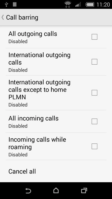 International outgoing calls
