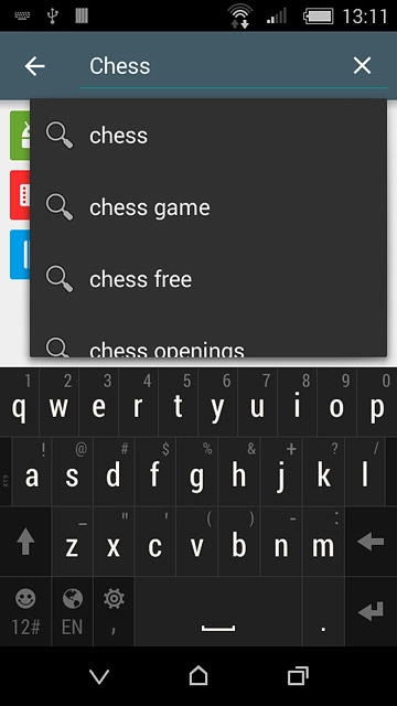 Key in the name of the required app and press enter.