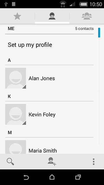 Press the new contact icon.