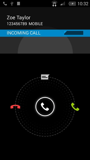 Press and drag the call icon left.