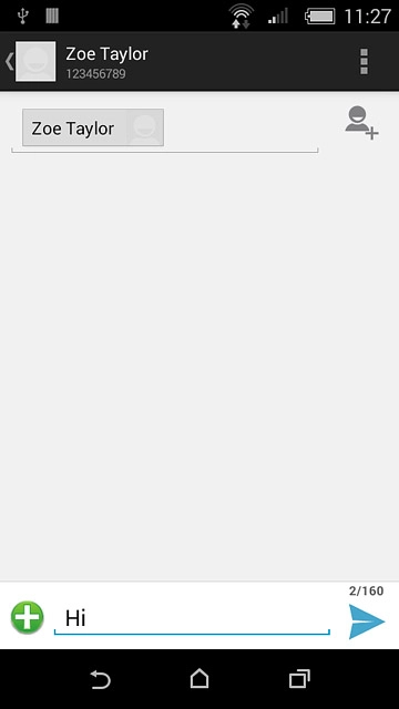 Press the send icon when you've written your text message.