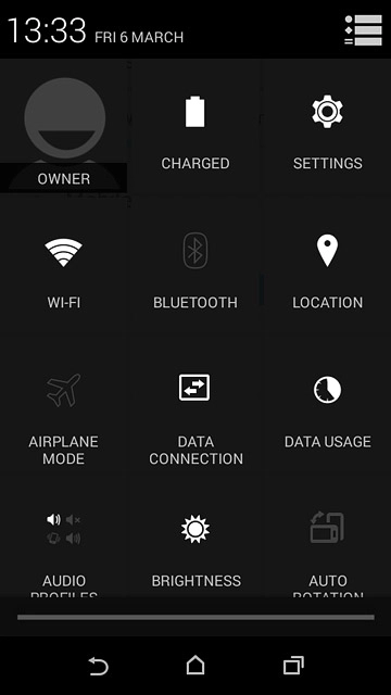 Press the home icon to return to the home screen.