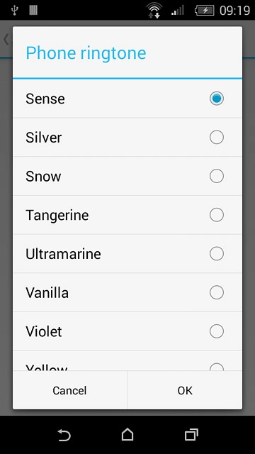 Once you've found a ring tone you like, press OK.