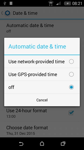 Press Use network-provided time.