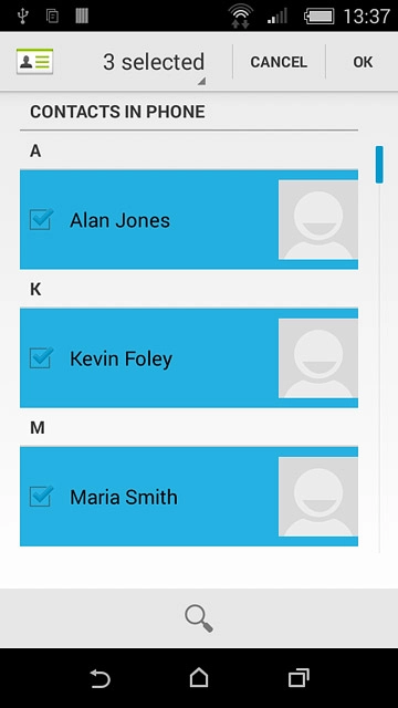 Press OK.After a moment the contacts are copied.