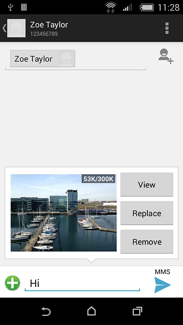 Press the send icon when you've finished your picture message.