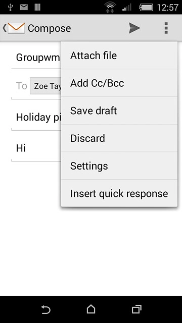 Press Attach file.Go to the required folder.