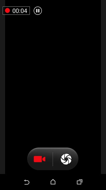 Press the video recorder icon to stop recording.The video clip is automatically saved.