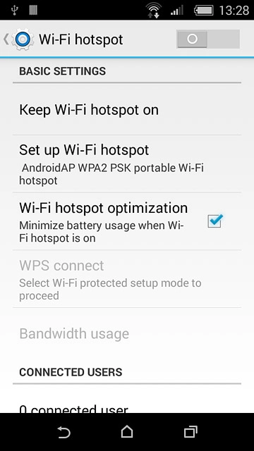 Press Set up Wi-Fi hotspot.