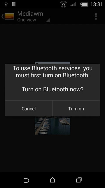 If Bluetooth is turned off:Press Turn on to turn on Bluetooth.