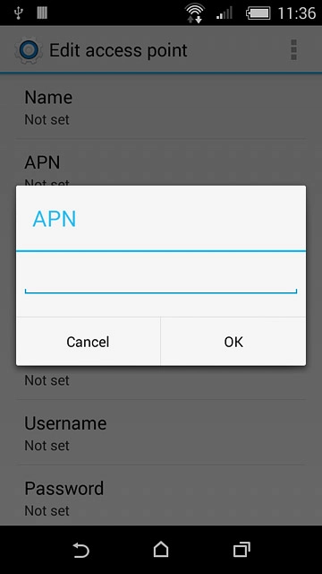 Key in live.vodafone.com and press OK.