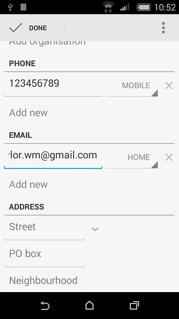 Press the drop down list next to the email address.
