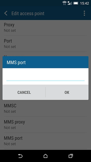 Key in 8080 and press OK.