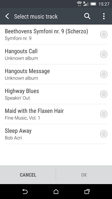 Press the required audio file.