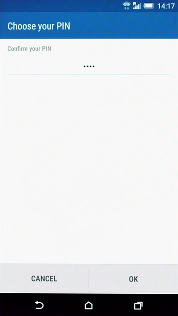 Key in the phone lock code again and press OK.