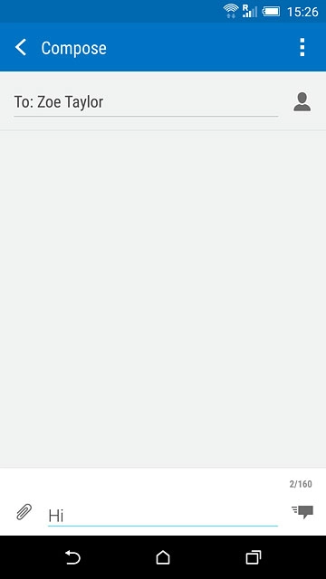 Press the attachment icon.Select one of the following options:Insert picture, go to 4a.Insert video clip, go to 4b.Insert audio file, go to 4c.