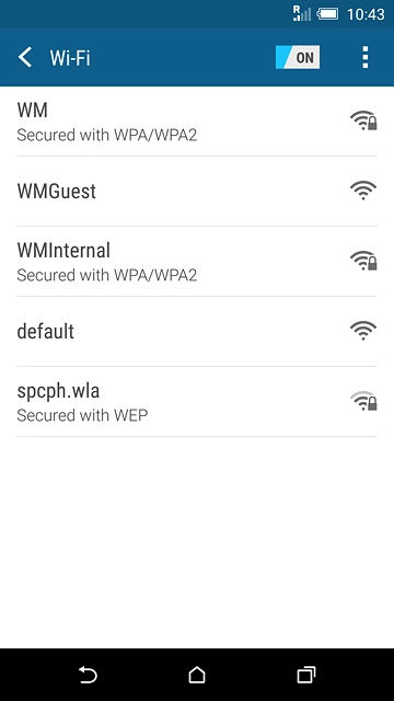 A list of Wi-Fi networks within range is displayed.Press the required Wi-Fi network.