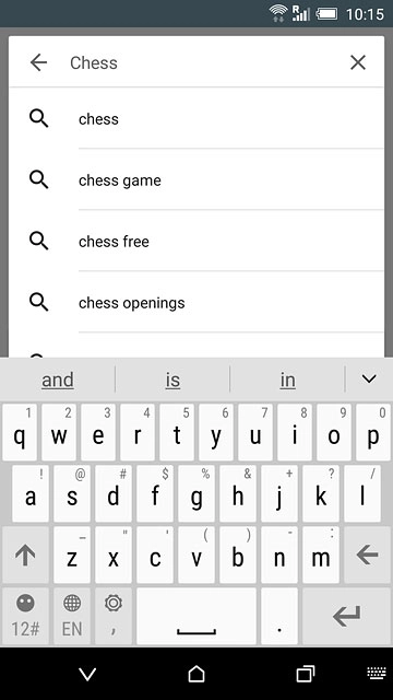 Key in the name of the required app and press enter.