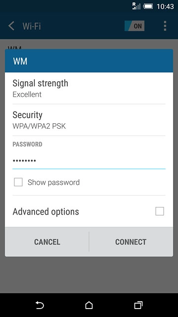 Follow the instructions on the display to select security settings, if required.Press CONNECT.