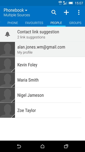 Press the new contact icon.