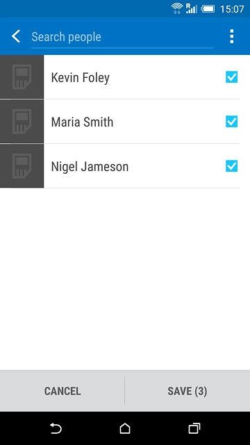 Press SAVE.After a moment the contacts are copied.