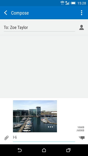 Press the send icon when you've finished your picture message.