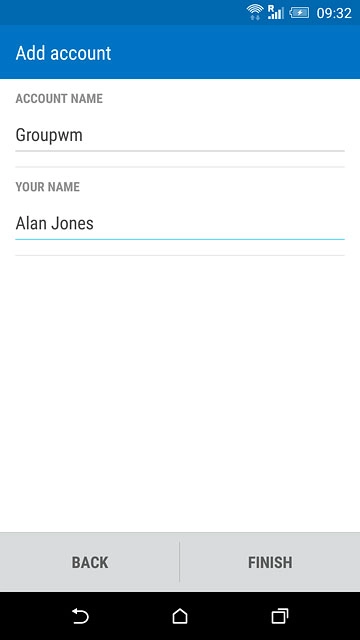 Press FINISH.Wait while your phone retrieves new email messages.