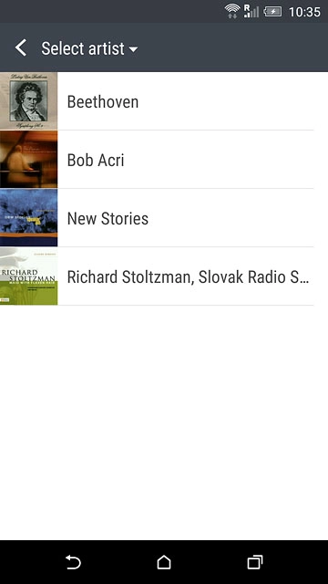 Press the drop down list at the top of the display.