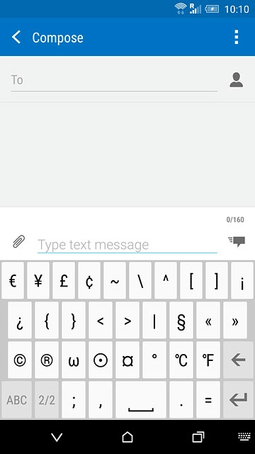 Press ABC to return to text input.
