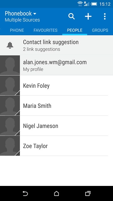 Press the required contact.