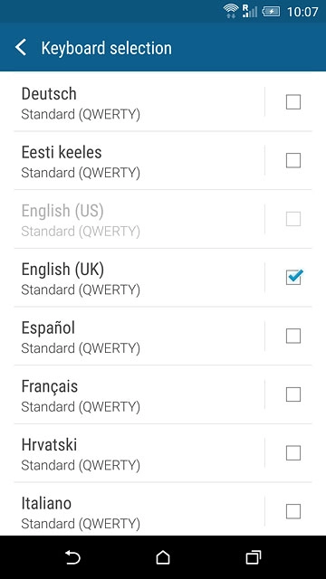 Press the return icon.