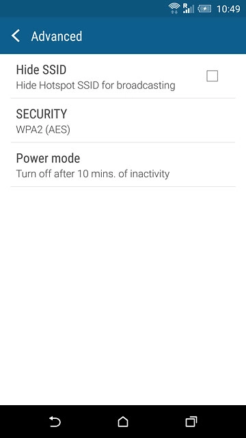 Press the return icon.