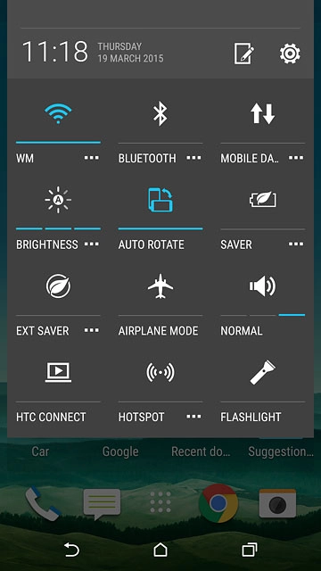 Slide two fingers down the display starting from the top edge of your phone.Press and hold the Bluetooth icon.