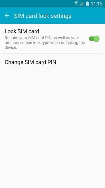 Press Lock SIM card to turn the function on or off.