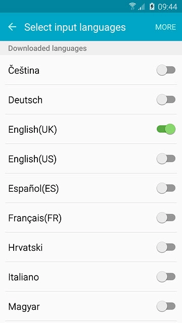Press the required language to add it.