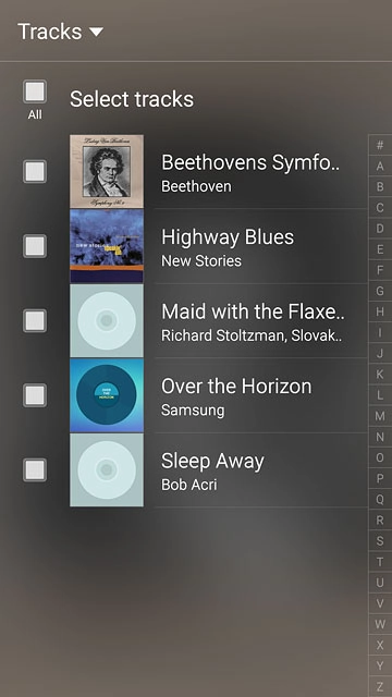 Press the required audio files to select them.