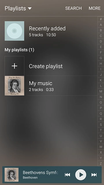 Press the drop down list at the top of the display.