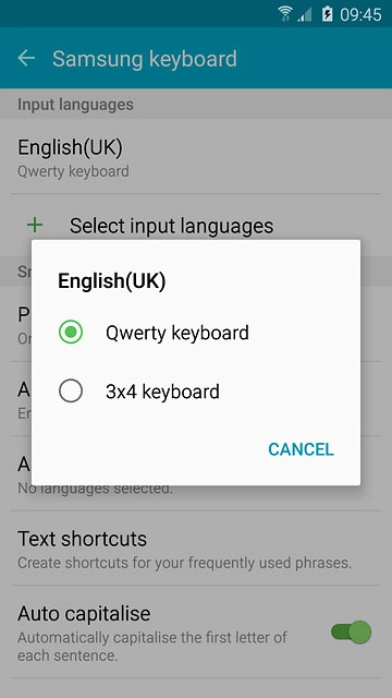 Press Qwerty keyboard.