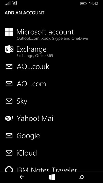 Press Microsoft account.