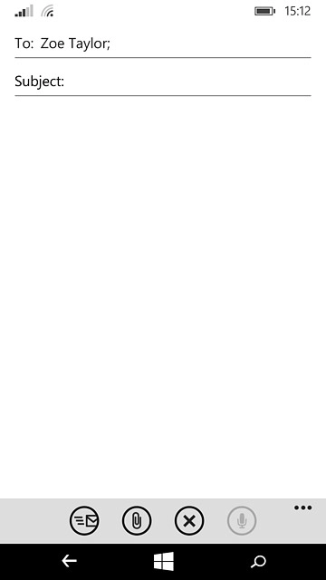 Press Subject and key in a subject for the email message.