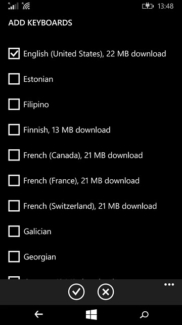 Press the confirm icon.