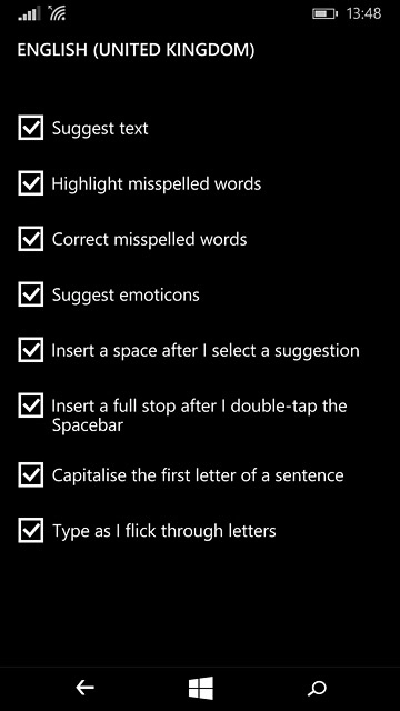 Press Suggest text until the function is turned on.