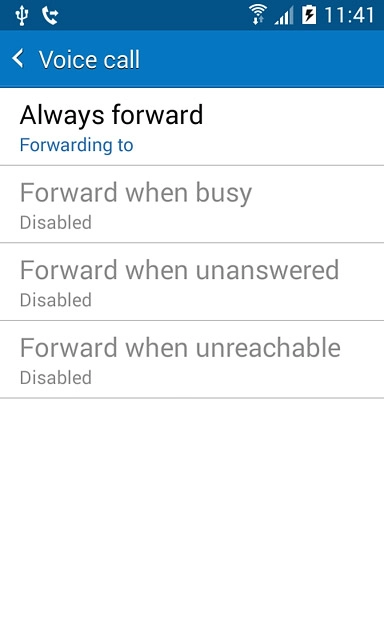 Press one of the following options:Always forward