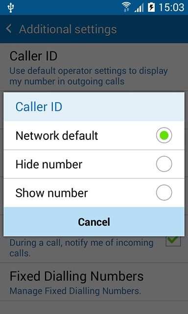 Press Hide number or Show number.