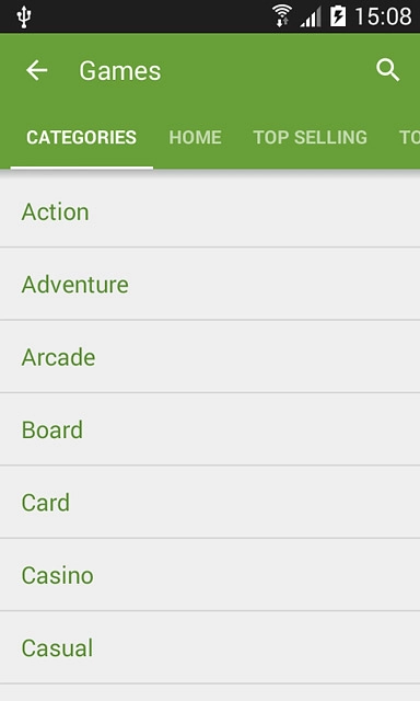 Press CATEGORIES.Go to the required category.