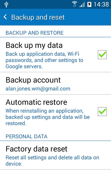 Press Factory data reset.