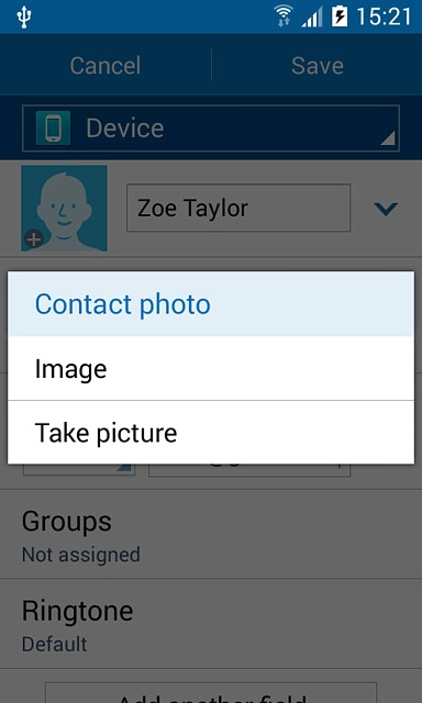 To assign a saved picture:Press Image.